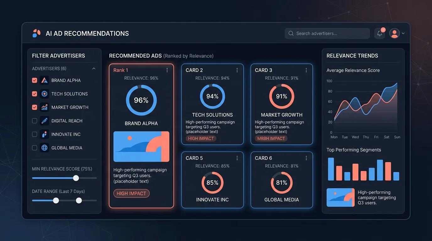 Recommendation dashboard