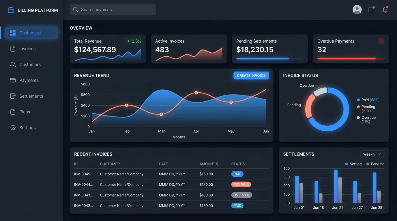 Billing dashboard