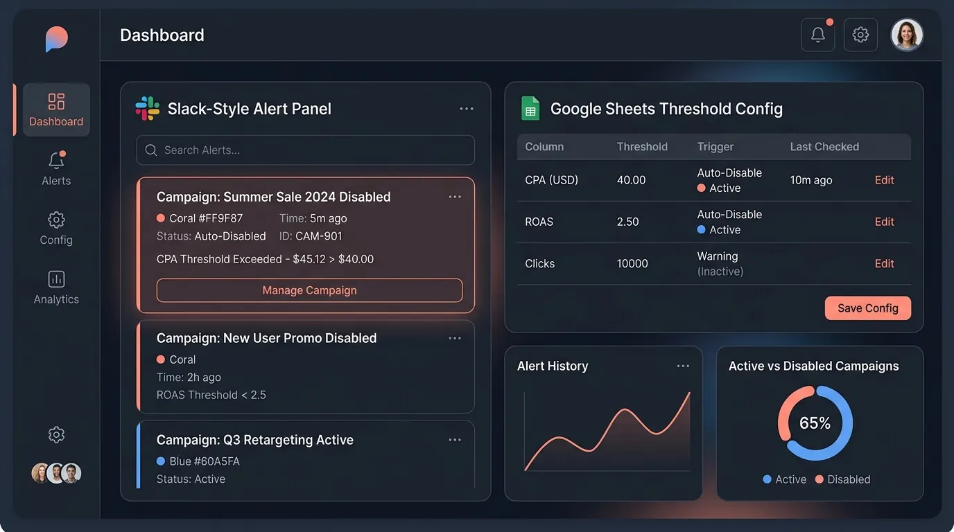 Threshold config & alerts